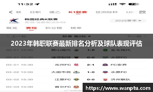 2023年韩职联赛最新排名分析及球队表现评估